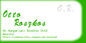otto roszkos business card